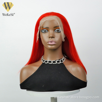 Brazilian Human Hair 13x4 Lace Front Ombre colored bob Wig,Pre Pluck colorful Red Virgin Hair Lace BOB Wig For Black Women